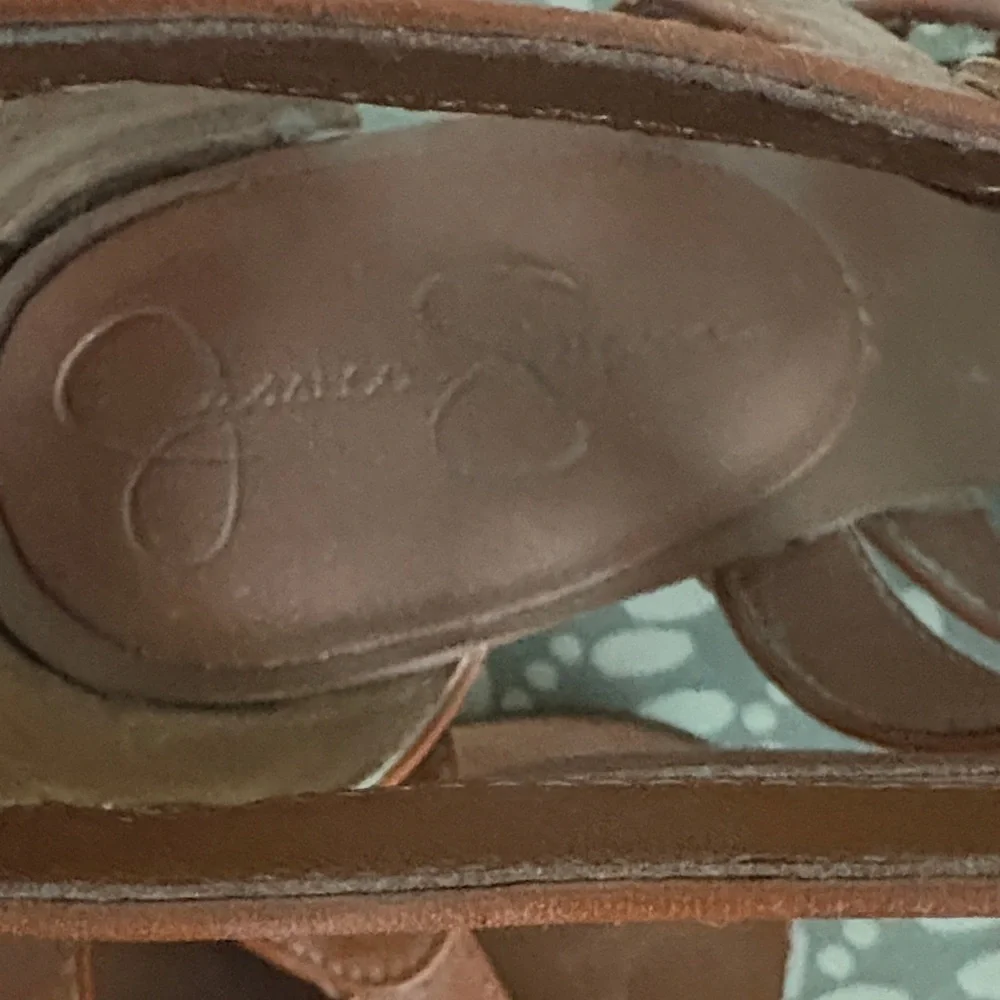Jessica Simpson Brown Strappy Wedge Sandals